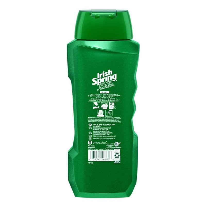 Irish Spring Irish-Spring 5-in-1 Shampoo, Conditioner, Body Wash, Face Wash and Deodorizer, 18 oz (Pack of 4) - Image 4